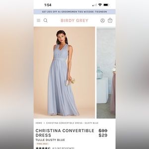 Dusty blue birdy grey bridesmaid dress size small
